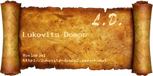 Lukovits Domos névjegykártya